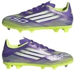 adidas F50 League FG/MG Kinder Fussballschuhe lila/wei&szlig;/gelb 32 (32 EU)