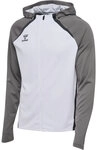 HUMMEL hmlLEAD 2.0 ZIP HOODIE - WHITE/STEEL GRAY - S