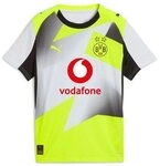 Puma Borussia Dortmund Ausw&auml;rts Trikot Saison 2025/2026 Kinder wei&szlig;/grau/gelb...