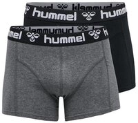 Hummel HMLMARS 2PACK BOXERS - BLACK/DARK GREY MELANGE - XL