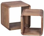 2er Set Satztisch BOHA Massivholz Design Couchtisch Akazie 2 Tische