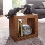 Standregal Massivholz Sheesham 44cm hoch Cube Regal Design Holzregal Naturprodukt