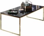 Couchtisch 120x45x60 cm Metall Holz Sofatisch Schwarz / Gold