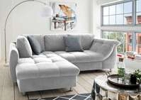 Stylisches Ecksofa Agira von Benformato mit Schlaffunktion, verschiedene Farben,