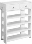 Design Schuhregal 60 x 79 x 24 cm Flurregal Wei&szlig;