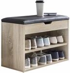 Schuhbank mit Sitzfl&auml;che Sonoma Garderoben-Bank Holz 60 x 40 x 30 cm