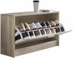 Schuhkipper SPLIT Modern 80 x 47 x 24 cm Holz Schuhregal Wei&szlig; 1 Fach