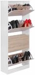 Schuhschrank mit 4 F&auml;chern zum Klappen Schuhkommode 150 cm Schuhregal f&uuml;r 24 Paar