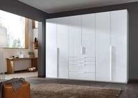 6-t&uuml;riger Kleiderschrank Purisma von rauch mit Glasfront - In alpinwei&szlig;, seidengrau