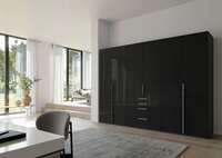 6-t&uuml;riger Kleiderschrank Purisma von rauch mit Glasfront - In alpinwei&szlig;, seidengrau