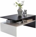 Wohnzimmertisch 90 x 43 x 60 cm mit Ablage Holz Schwarz / Wei&szlig;