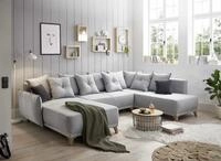 XXL Sofa mit Schlaffunktion - Silber - Pamplona