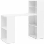 Schreibtisch WL5.692 mit Regal 120 x 120 x 53 cm Wei&szlig; Matt Holz Modern