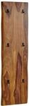 Wandgarderobe Sheesham Massivholz / Metall 40x140x7 cm mit Baumkante