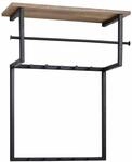 Design Wandgarderobe Mango Massivholz Metall 60x76x26 cm
