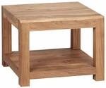Couchtisch MUMBAI Massiv-Holz Akazie 60 x 60 cm Wohnzimmer-Tisch Design dunkel-braun