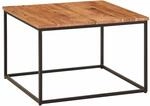 Couchtisch 60x60x41 cm Massivholz Metall Sofatisch Wohnzimmertisch Akazie