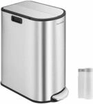 M&uuml;lltrennsystem mit 2 F&auml;chern metallisches Silber
