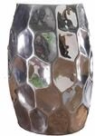 Beistelltisch 30x47x30cm Aluminium Silber Dekotisch orientalisch rund