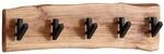 Design Wandgarderobe Akazie Massivholz / Metall 60 x 17 x 9 cm