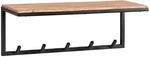 Design Wandgarderobe Akazie Massivholz / Metall 70x27x30 cm