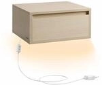 Nachttisch h&auml;ngend mit Leuchten in 3 Farben naturbeige
