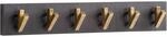 Wandgarderobe Mango Massivholz / Metall 60 x 10 x 8 cm Schwarz Gold