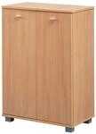 Design Schuhschrank NIMES modern Holz Buche 12 Paar Schuhe 4 F&auml;cher 2 T&uuml;ren