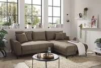 Sofa Bern von ED Exciting Design mit Schlaffunktion Espresso, Bettkasten und Lumos