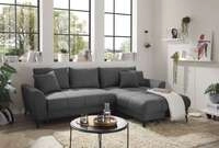 Sofa Bern von ED Exciting Design mit Schlaffunktion Anthrazit, Bettkasten und Lumos