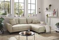 Sofa Bern von ED Exciting Design mit Schlaffunktion Ivory, Bettkasten und Lumos