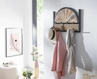 Wandgarderobe Mango Massivholz / Rattan 53x40x7,5 cm Design Flurgarderobe