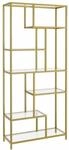B&uuml;cherregal mit 6 Ablagen gold-transparent