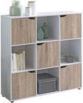 Sideboard MASSA 89 x 91 x 29 cm B&uuml;cherregal mit 9 F&auml;chern Sonoma