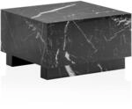 Couchtisch MONOBLOC 60x60x35 cm Schwarz Hochglanz mit Marmor Optik