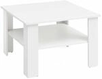 Couchtisch WL5.834 Wei&szlig; 60x42x60 cm Design Holztisch mit Ablage