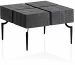 Couchtisch Mango Massivholz 60x60x40 cm Quadratisch mit Metallgestell