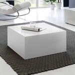 Couchtisch MONOBLOC 60 x 60 x 30 cm Hochglanz MDF Wei&szlig; lackiert