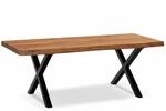 Couchtisch 120x60x46 cm Akazie Massivholz / Metall Baumkante