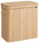 W&auml;schekorb mit Deckel aus Bambus 150 Liter naturbeige