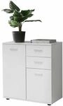 Kommode mit T&uuml;ren &amp; Schubladen 71x78x35,5cm Schrank Holz Wei&szlig;