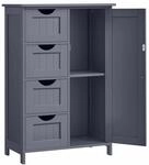 Schmaler Badschrank mit 4 Schubladen