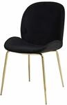 Stuhl Charlize 110 2er-Set Schwarz / Messing