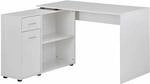 Design Eckschreibtisch mit Regal Wei&szlig; 120 x 75,5 x 106,5 cm