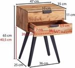 Nachtkonsole 47 x 65 x 35 cm Akazie Massivholz Nachttisch Boxspringbett