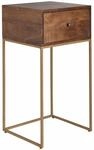 Nachttisch Mango Massivholz / Metall 40x75,5x35 cm Nachtschrank Boxspringbett