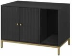 Katzenklo-Schrank mit Kratzmatte und Beinen goldfarben