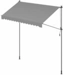 Klemmmarkise mit Handkurbel 300 x 120 cm grau