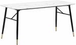 Esszimmertisch 180x90x76 cm Esstisch Wei&szlig; in Marmor-Optik Modern