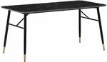 Esszimmertisch 200x90x76 cm Esstisch Schwarz in Marmor-Optik Modern